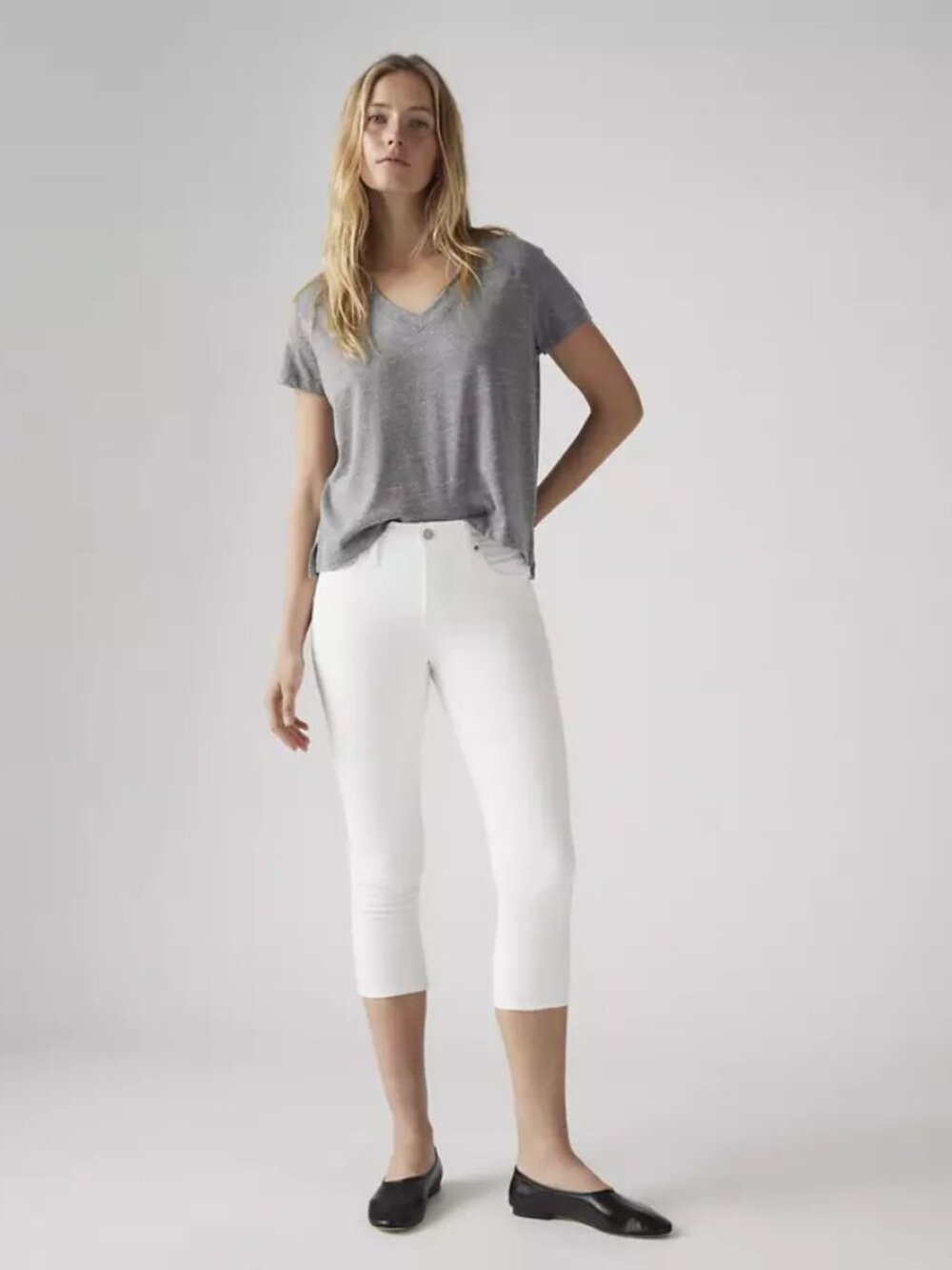 White Levi's 311 Shaping Skinny Capri Jeans Size 27 (4)